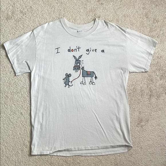 Gildan White Short Sleeve “I Don’t Give A” Graphic Tee - Picture 1 of 2